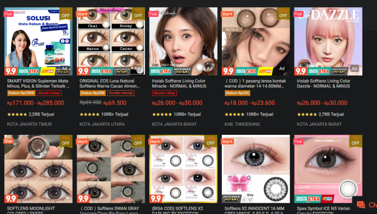 toko softlens di Shopee terbaik