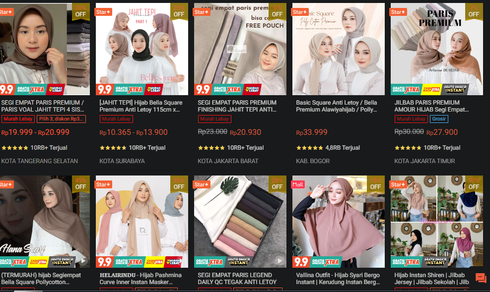 toko hijab di Shopee terbaik